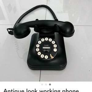 Vintage Style Black Rotary Phone